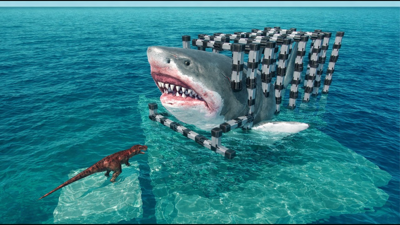 Carnivorous Dinosaurs Attempt Megalodon Rex Extraction – Underwater Tunnel Gauntlet