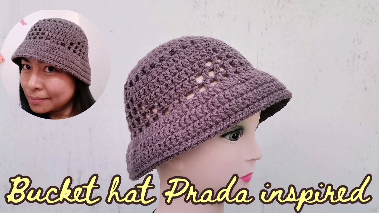 Crochet bucket hat prada inspired