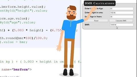 Calculating BMR using JavaScript