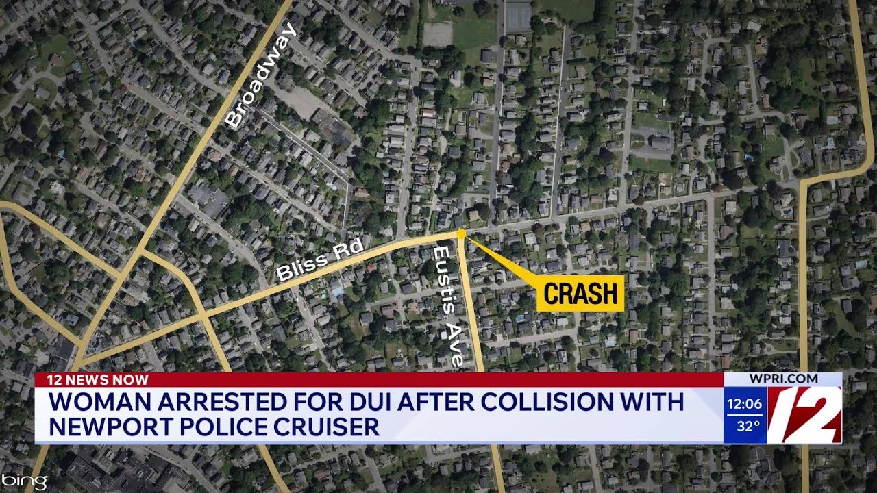 Woman arrested for DUI after collision with Newport police car - YouTube