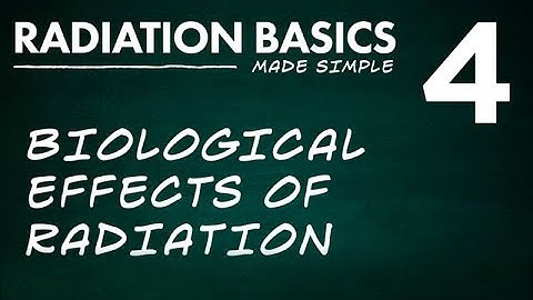 Radiation Basics Made Simple Segment 4: Biological Effects of Radiation