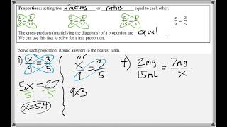 Math 117 : Proportions #1, #4 (Math For Allied Health Tutorial : Proportions)