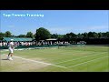 Novak Djokovic Training-Court Level View @ Wimbledon 2014
