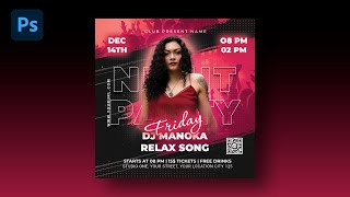How to Make Night Party Flyer / Poster In Adobe Photoshop