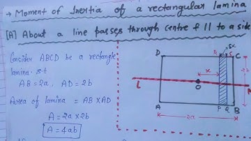 Lec-4 moment of inertia of a rectangle lamina proof || rigid Dynamic || full course with MSc math