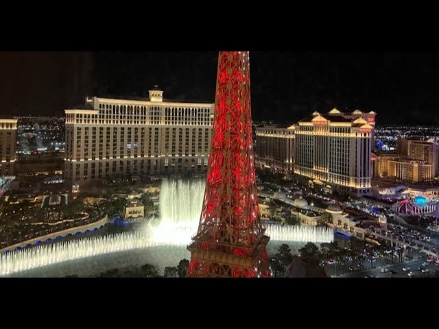 Room Tour! Paris Hotel in Las Vegas, Burgundy Double Queen Bed with Eiffel  Tower View 