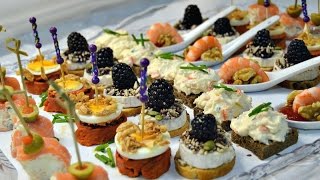 Canapés Variados  Fáciles y Rápidos.- 5  tipos de Canapes