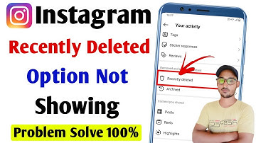 Instagram recently deleted option not showing | Instagram recently delete option kaise laye