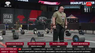 Old man deadlifts at the strongman world finals