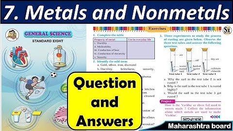 Metals and Non-Metals Chapter 7 | Question Answers | Class 8 | Science |Maharashtra State Board