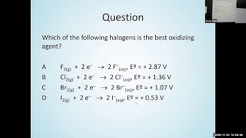CHEM 1342 Zoom Lecture - 11/23 - Chapter 19 Part 2