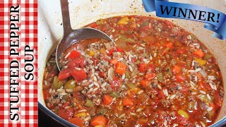 The ULTIMATE Stuffed Pepper Soup Recipe | Fire Roasted Tomatoes & Peppers