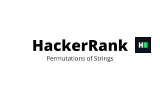 Famous Permutations of Strings  || HackerRank Solution Profile