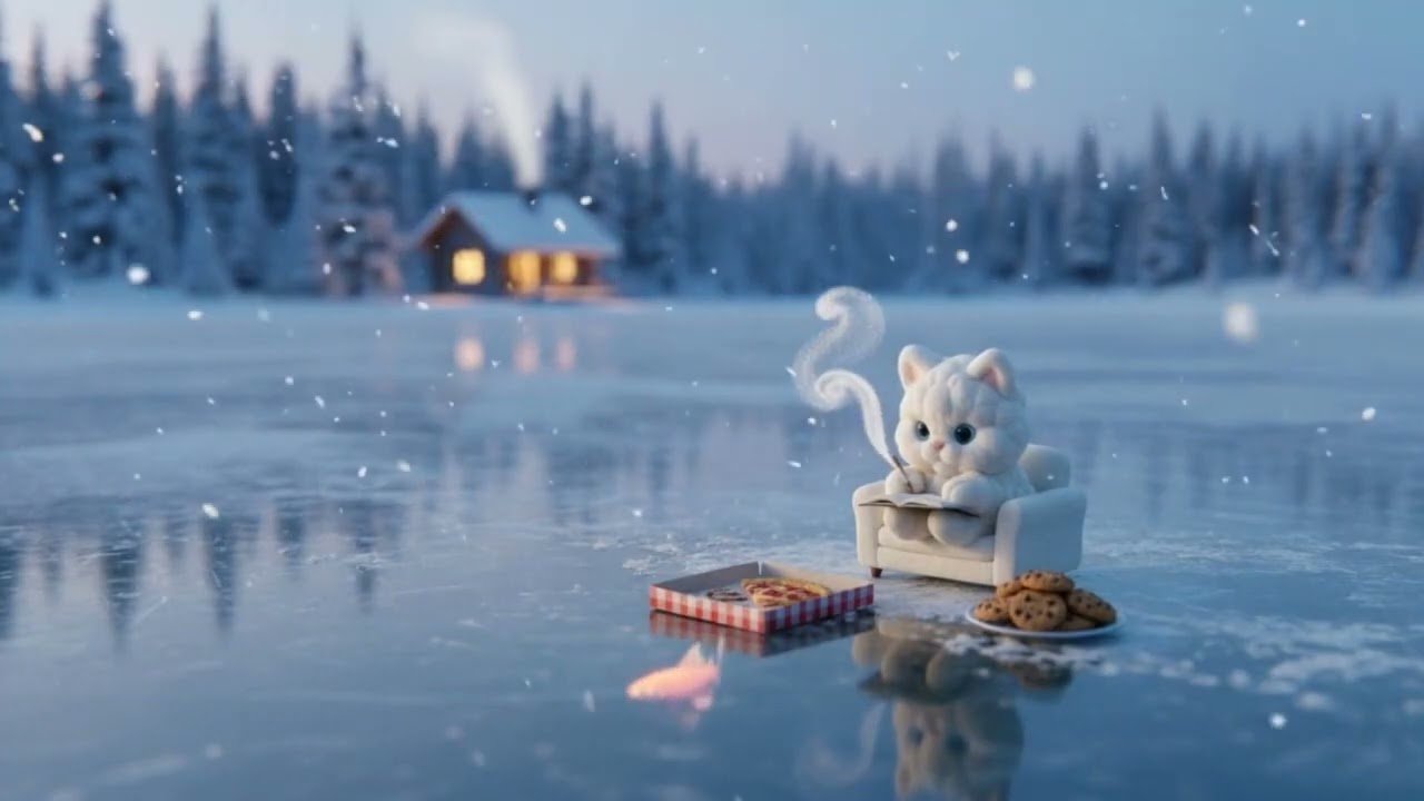 Cozy Winter Lofi Loop ❄️ Magic Writing on a Frozen Lake