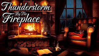Fall Asleep To A Cozy Thunderstorm By The Fireplace  Relaxing Sound