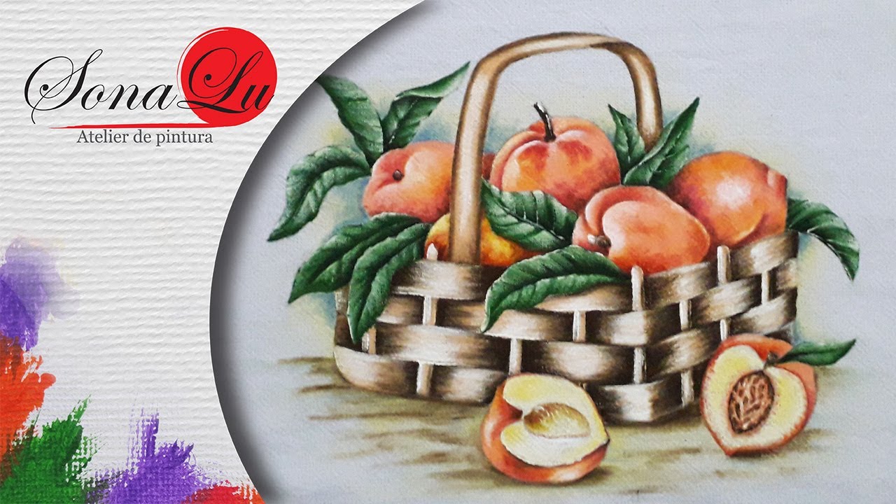 Aula 329 - Cesta de Pêssegos em Pano de Prato