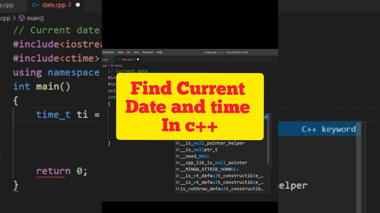 Download Find Current Date and Time In c++ Program 🤩🤩 || Mohd Abuzar || C++ programming #shorts #youtube