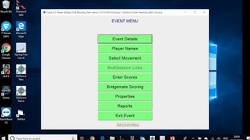 Part 2 - EBUScore Pairs Scoring Demonstration - Multi section events