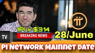 Dr Nichols Announce : Pi Network Mainnet Launch Date 28 June New Update 😱 // 1Pi = $314 🤑🎉 #bitcoin