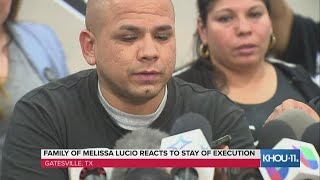 Melissa Lucio speaks at a news conference after being granted stay of execution