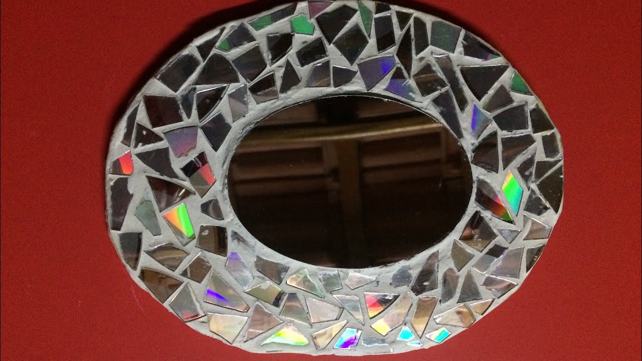 DlY Wall Mirror decoration with CD’s YouTube