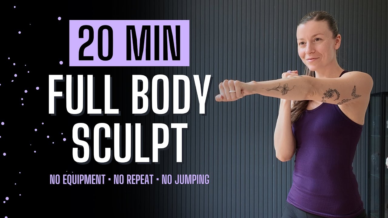 20 Min FULL BODY WORKOUT at Home | No Equipment, No Repeat, No Jumping ...