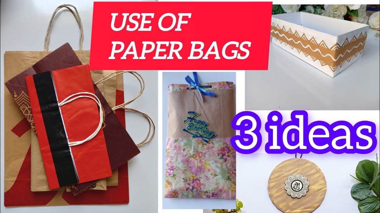 Easy craft ideas with paper bags how to make paper bag best use of waste material YouTube
