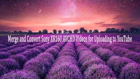 Merge Sony XR160 AVCHD Videos for Uploading to YouTube