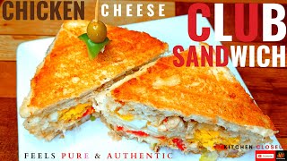 Chicken Club Sandwich Recipe| Classic Chicken Club Sandwich| How To Make Chicken Sandwich