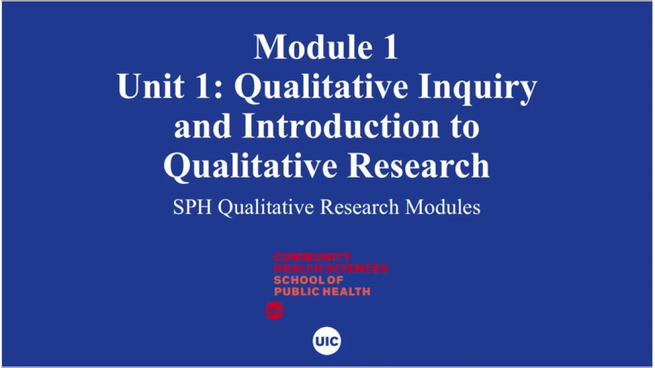 Introduction to Qualitative Inquiry (1.1)