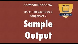 User Interaction 2 Assignment 3 Sample