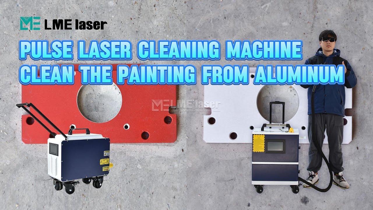 Pulse laser cleaning machine cleaning the painting from aluminum, removal aluminum oxide painting.