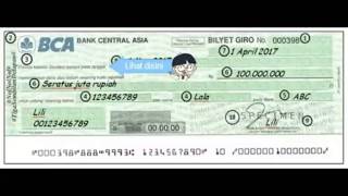 Cara pengisian cek bilyet giro bank bca