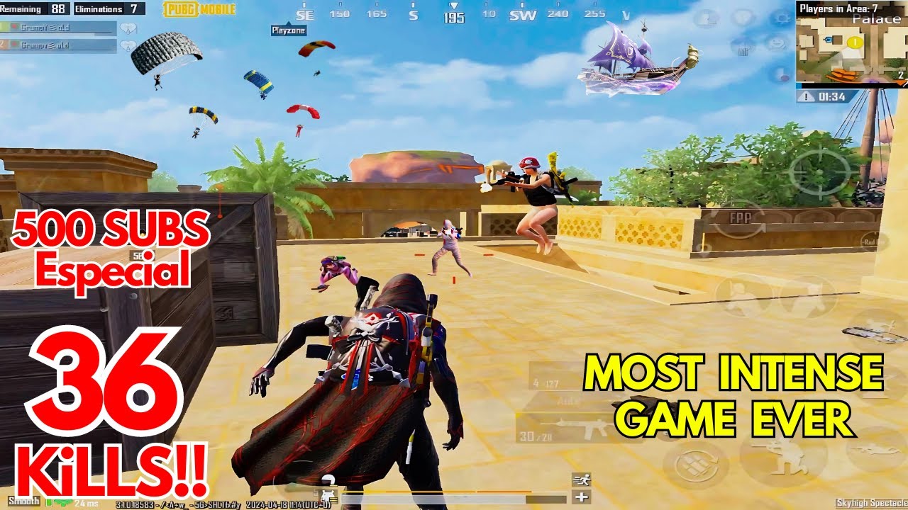 36 Kills!! 500 Subs especial most intense game !! PUBG Mobile - YouTube