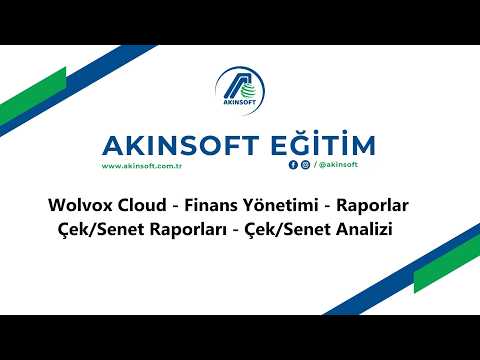 WolvoxCloud - Finans Yönetimi - Raporlar - Çek/Senet Raporları - Çek-Senet Analizi