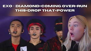 EXO | Diamond+Coming Over+Run This+Drop That+Power Medley - REACTION!