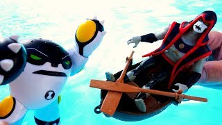 Бен 10 в видео с игрушками. Бен Тен и Хекс в аквапарке! @Игрушки Gulliver
