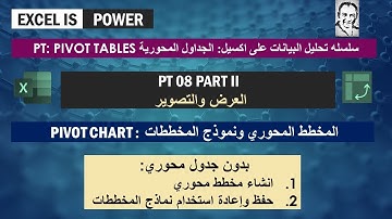 PT08: Pivot Tables -  العرض والتصوير - الجزء الثاني المخطط المحوري ونماذج المخططات Pivot Chart