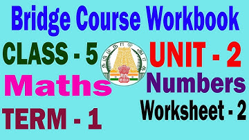 5th Std Bridge Course Workbook | Class 5 Maths Worksheet 2 | 5th Std Maths Workbook
