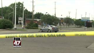 Man hospitalized after shooting near gas station