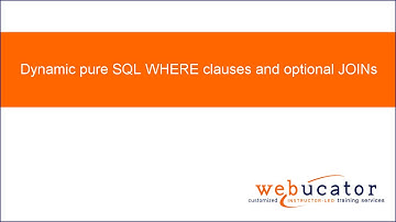 Dynamic pure SQL WHERE clauses and optional JOINs