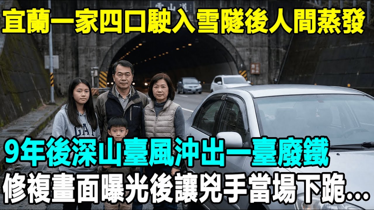 宜蘭一家四口駛入雪隧後人間蒸發，9年後深山臺風沖出一臺廢鐵，修複後的行車記錄器畫面曝光，裏面的聲音讓全臺警員頭皮發麻...