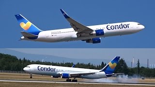 Condor - Boeing 767-300 ER - Landing + Close-up + Takeoff at Frankfurt