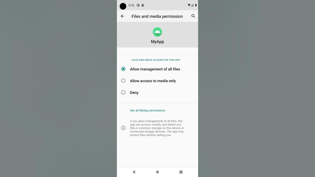How to allow permission access all files on android youtube