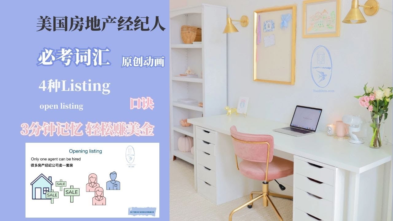美国房地产经纪人考试词汇|不看这个 绝不考试|老外华人讲解自由切换open listing|exclusive right to sell  |Exclusive Agency|Net listing|