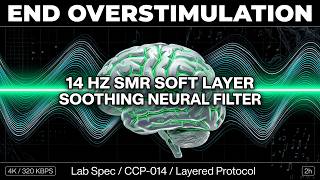 END OVERSTIMULATION • 14 Hz SMR Soft Layer | Soothing Neural Filter [4K 2H] Quiet ADHD Focus Noise screenshot 5