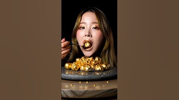 Gold Nugget Eating ASMR✨Full version available #asmrsounds  #oddlabai #oddlysatisfying #gold
