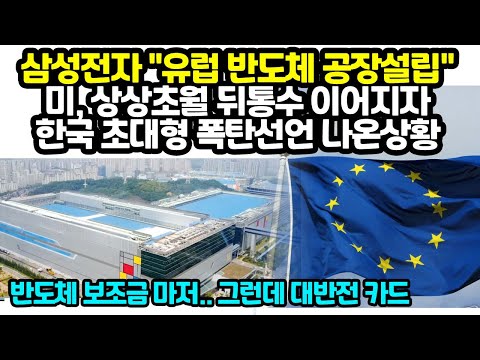 삼성전자 &amp;quot;유럽 반도체 공장설립&amp;quot; 미국 반도체까지 뒤통수 치려다 대반전 <strong>카드에</strong> 크게 당황한 이유 &amp;quot;반도체 보조금 마저 ...&amp;quot;