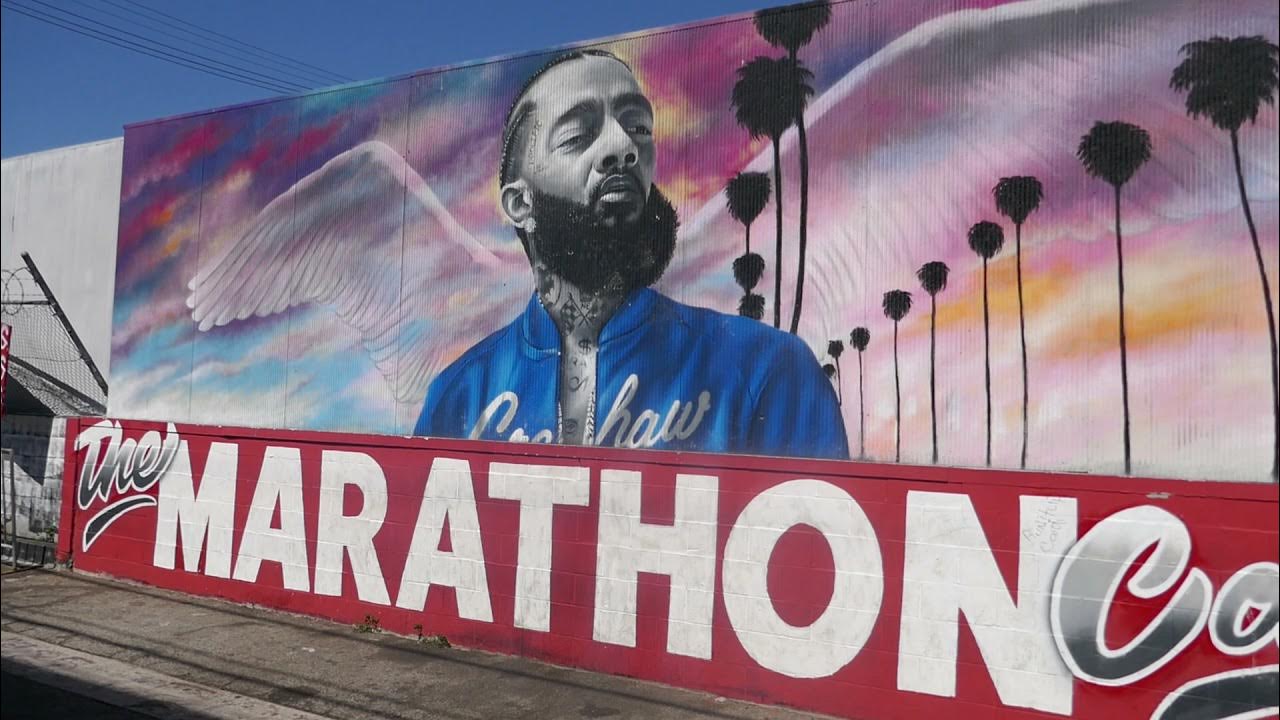 Rapper Nipsey Hussle Street Art Memorial Murals The Marathon Clothing