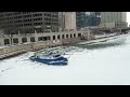 RAW: Boat cuts through ice on Chicago River